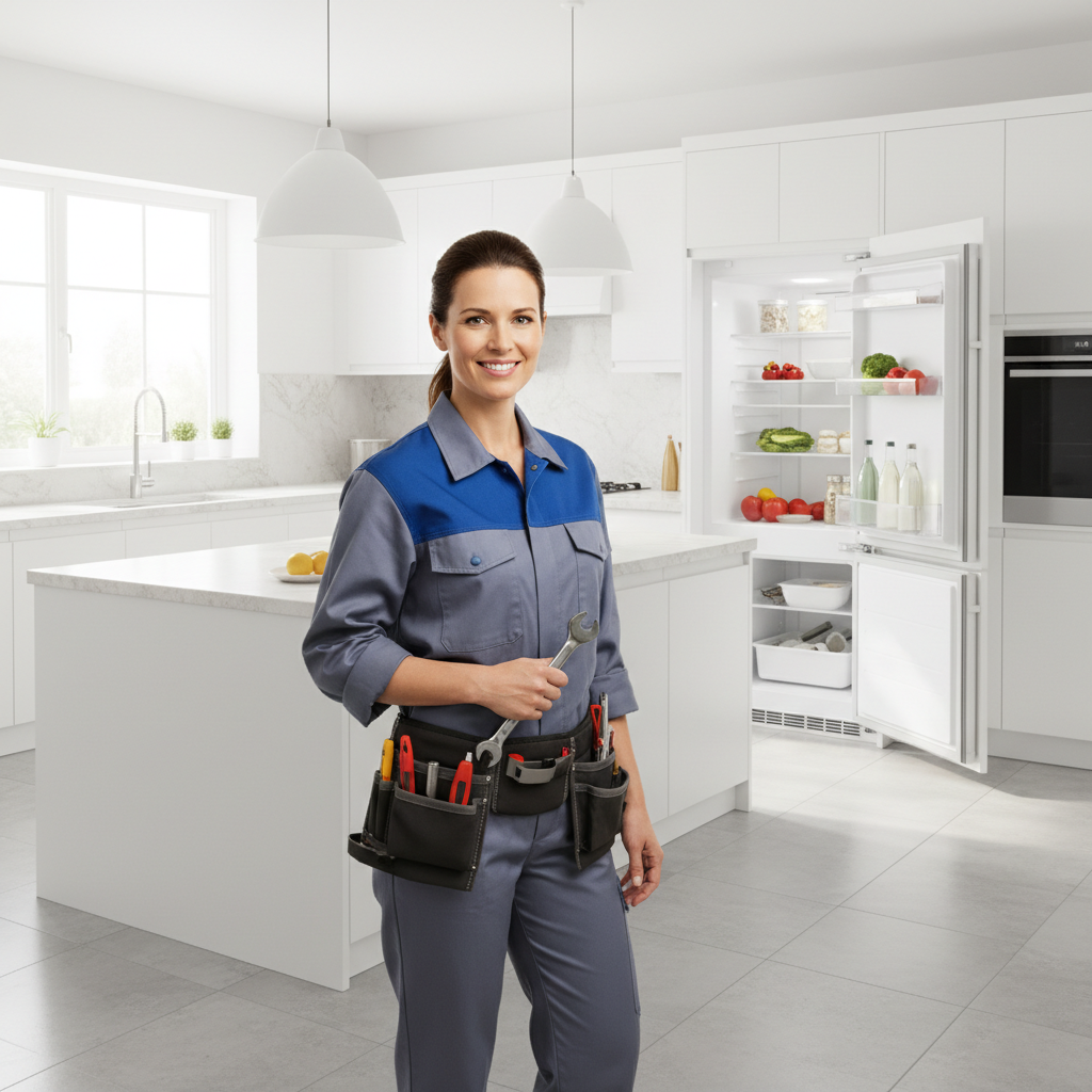 Thermador repair technician in a bright modern kitchen